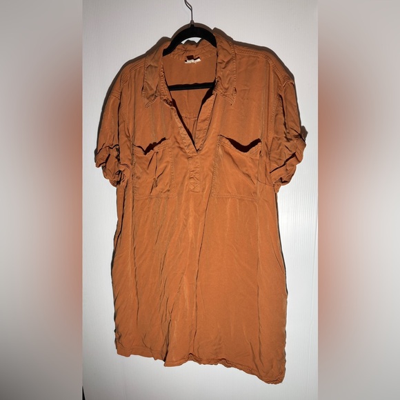 Rust Orange Short Sleeve Blouse - Picture 1 of 5